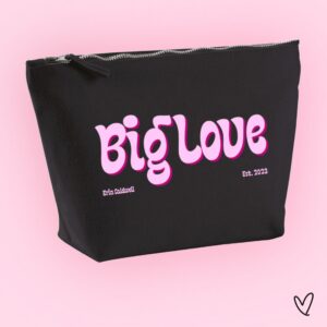 Big Love Pink Bubble Logo on Black Accessory Bag