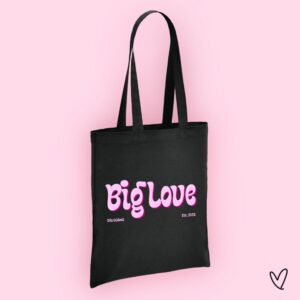 Big Love Bubble Black and Pink Tote Bag