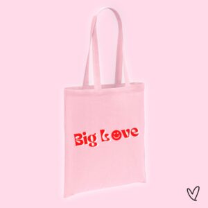 Big Love Smiley Pink and Red Tote Bag